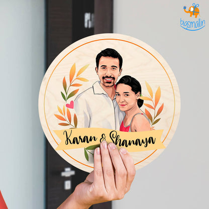 Personalized Caricature Round Name Plate